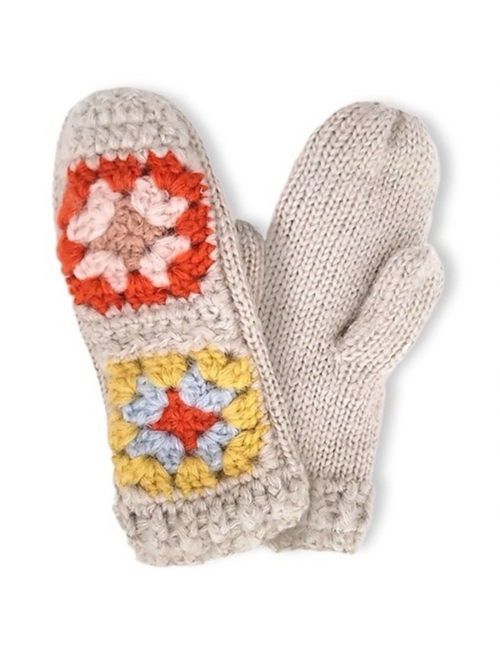 David and Young granny square block scarf with mittens, New nwt $44 retail - Picture 4 of 4